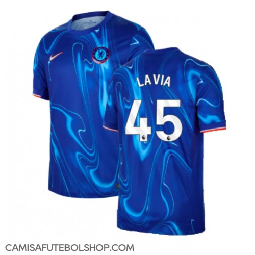 Camisa de time de futebol Chelsea Romeo Lavia #45 Replicas 1º Equipamento 2024-25 Manga Curta